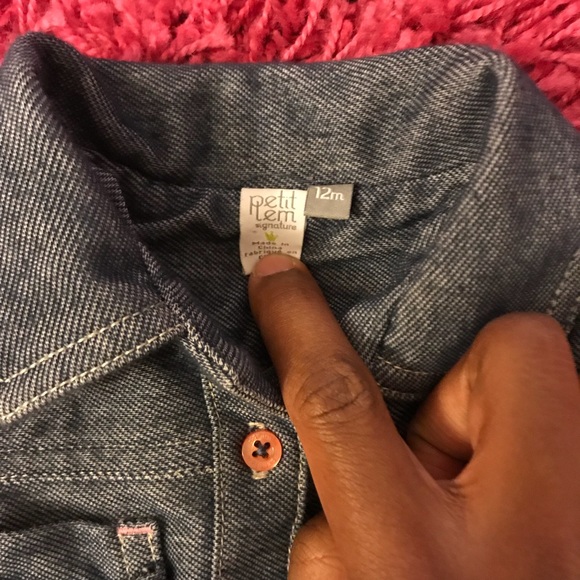 Petit Lem Soft Denim Dress sz 12mos - Picture 2 of 2